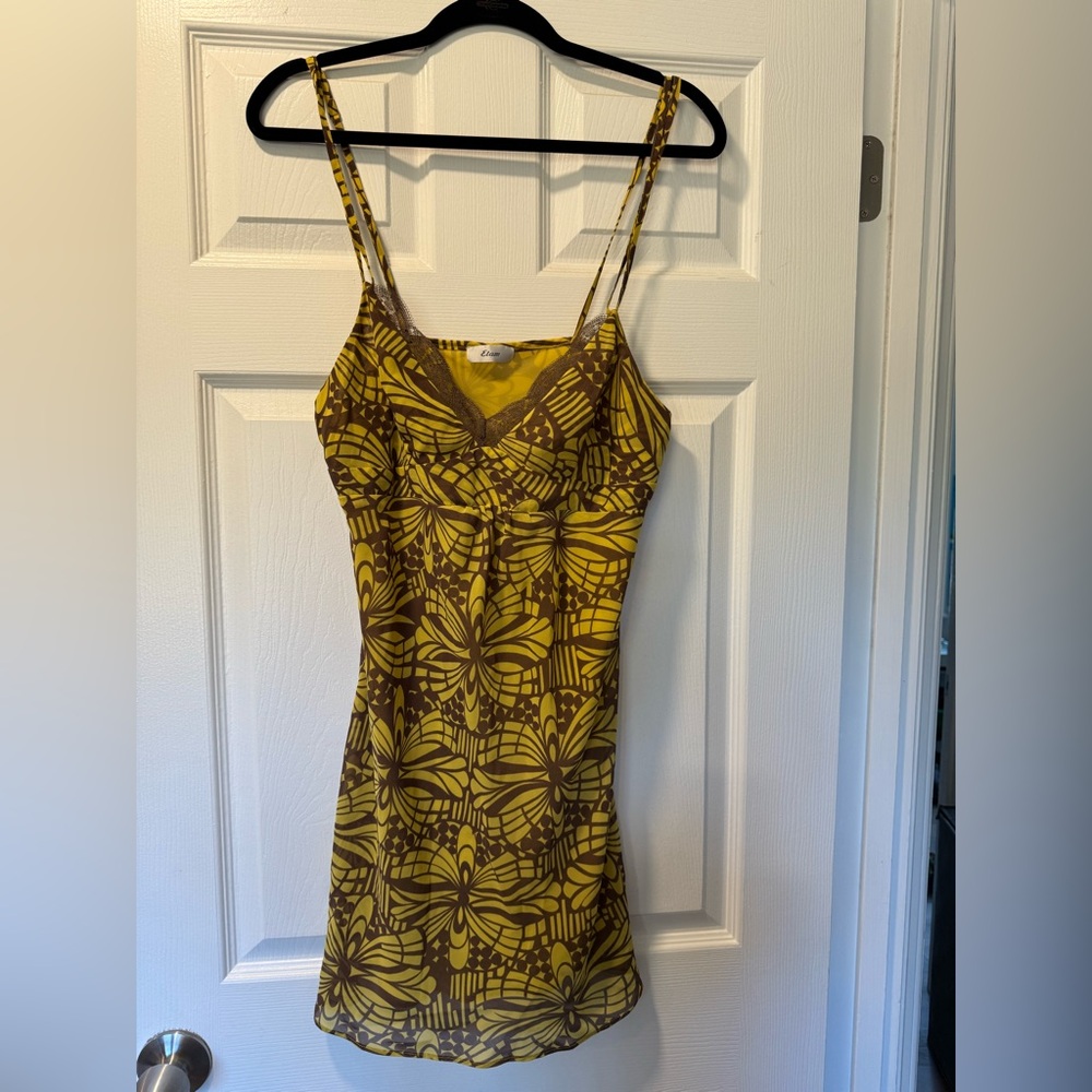 Elegant Yellow and Brown Chemise